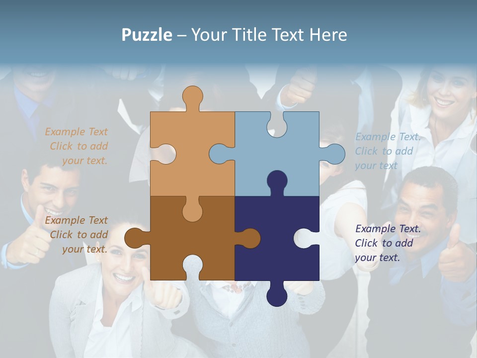 A Group Of Business People Giving Thumbs Up PowerPoint Template