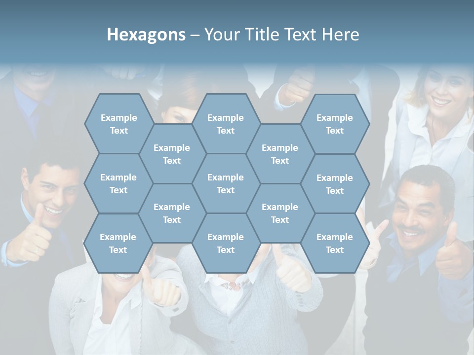 A Group Of Business People Giving Thumbs Up PowerPoint Template