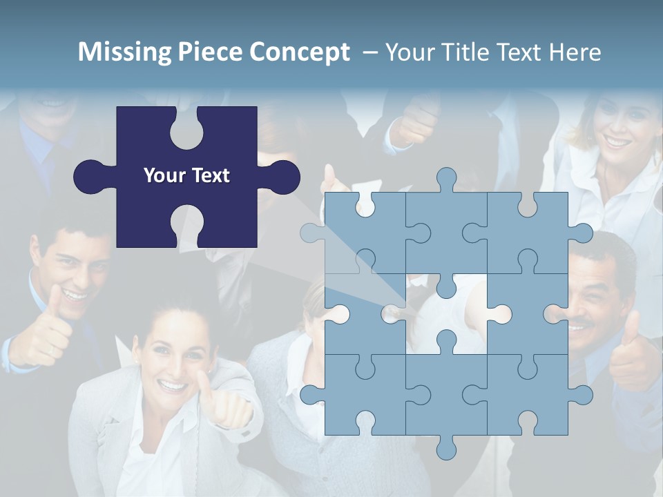 A Group Of Business People Giving Thumbs Up PowerPoint Template