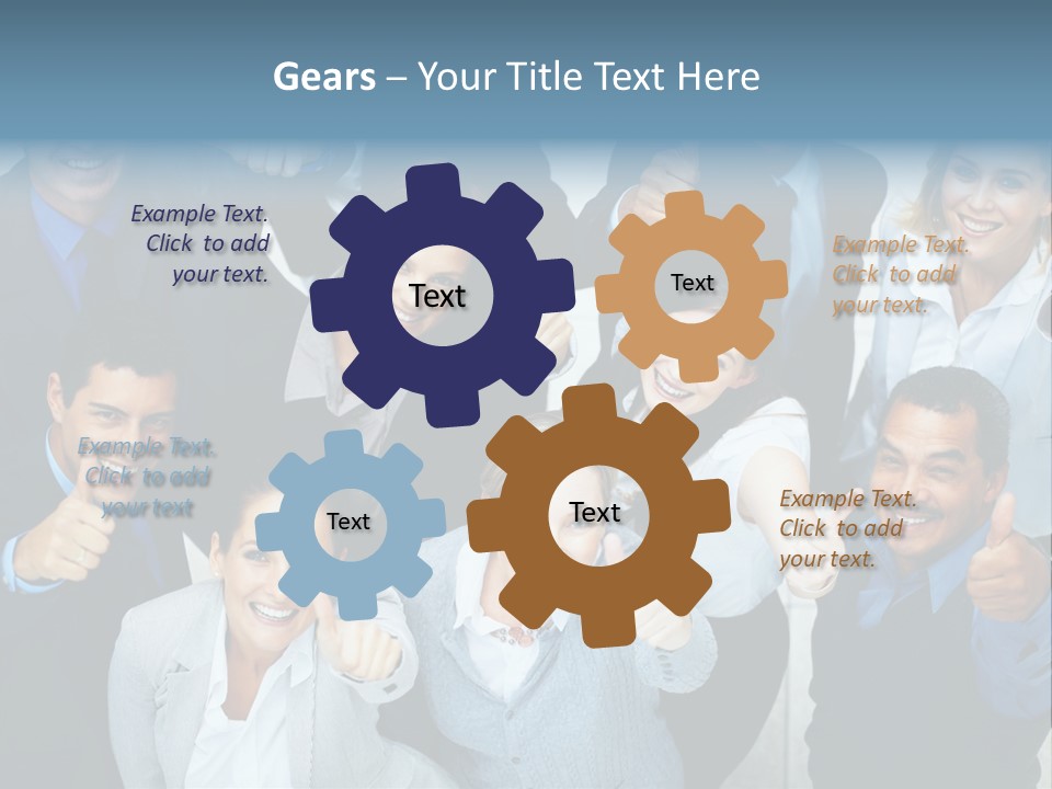 A Group Of Business People Giving Thumbs Up PowerPoint Template