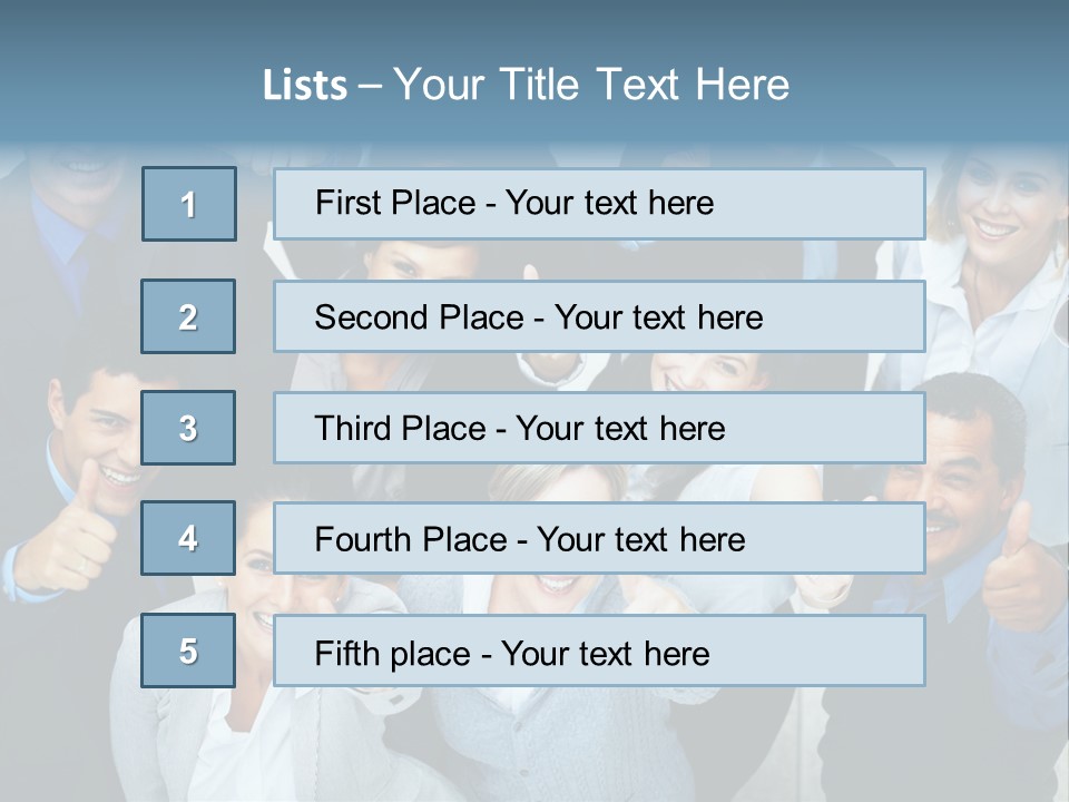 A Group Of Business People Giving Thumbs Up PowerPoint Template