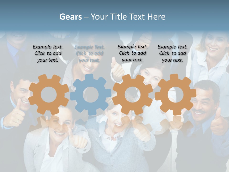 A Group Of Business People Giving Thumbs Up PowerPoint Template