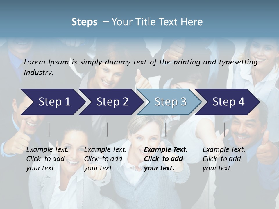 A Group Of Business People Giving Thumbs Up PowerPoint Template
