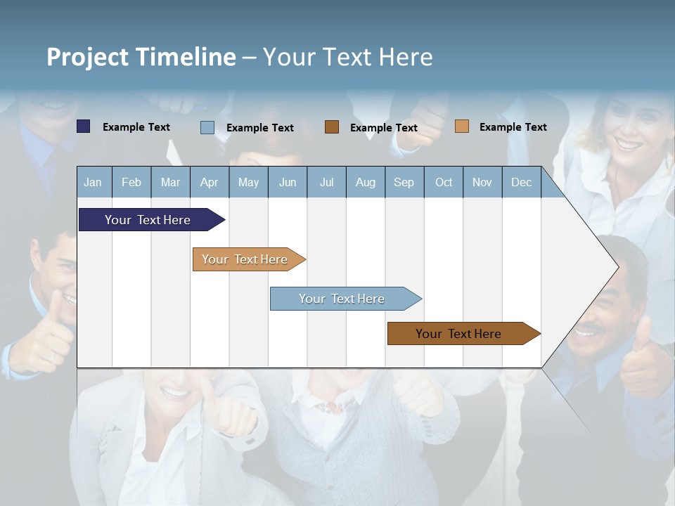 A Group Of Business People Giving Thumbs Up PowerPoint Template