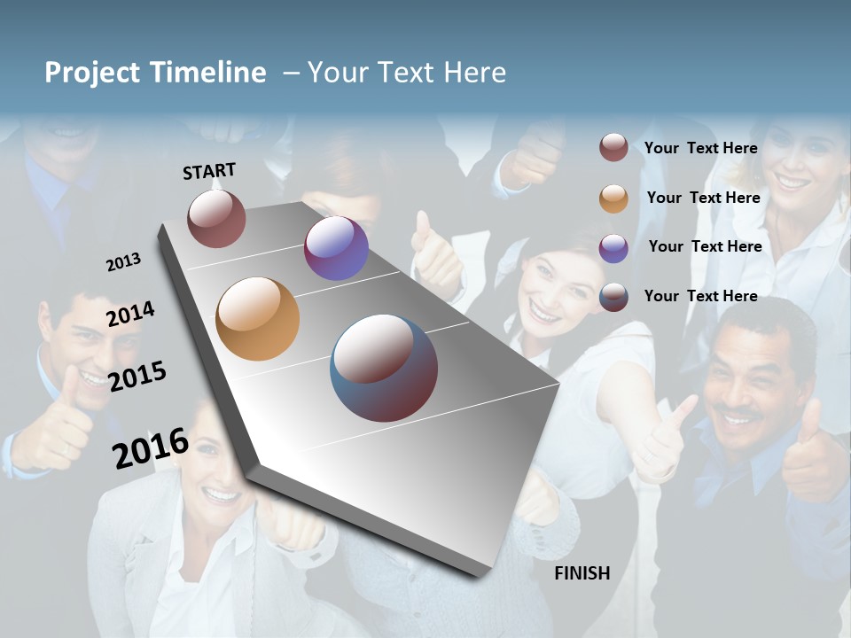 A Group Of Business People Giving Thumbs Up PowerPoint Template