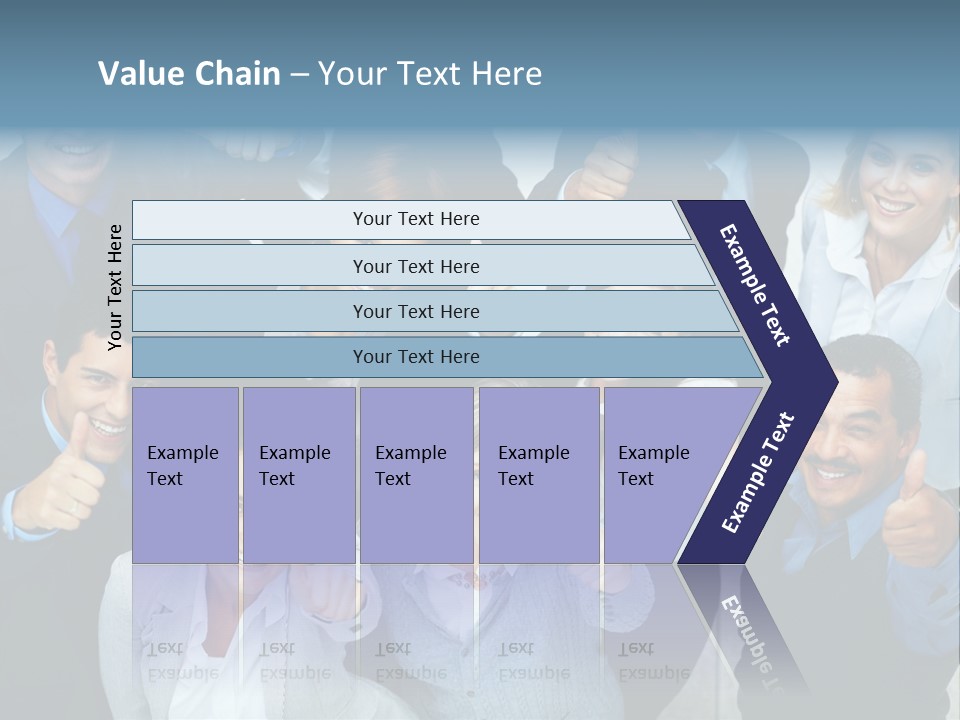A Group Of Business People Giving Thumbs Up PowerPoint Template