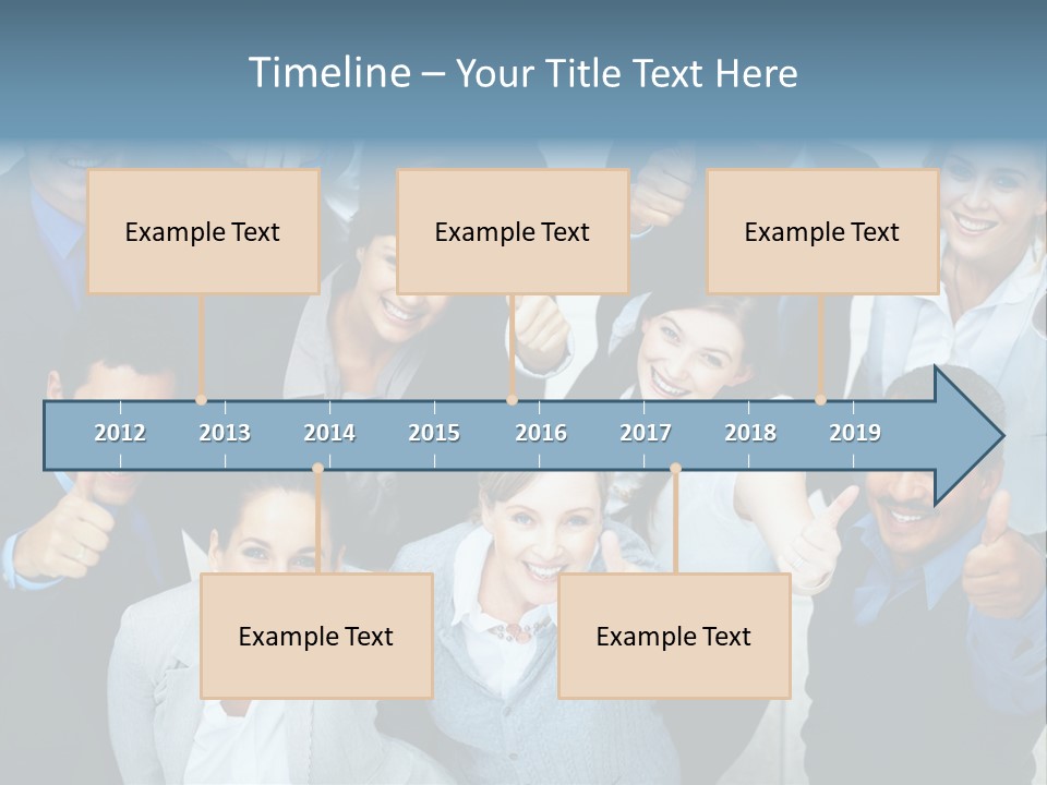 A Group Of Business People Giving Thumbs Up PowerPoint Template