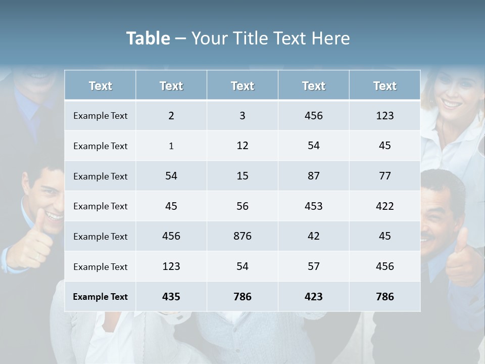 A Group Of Business People Giving Thumbs Up PowerPoint Template
