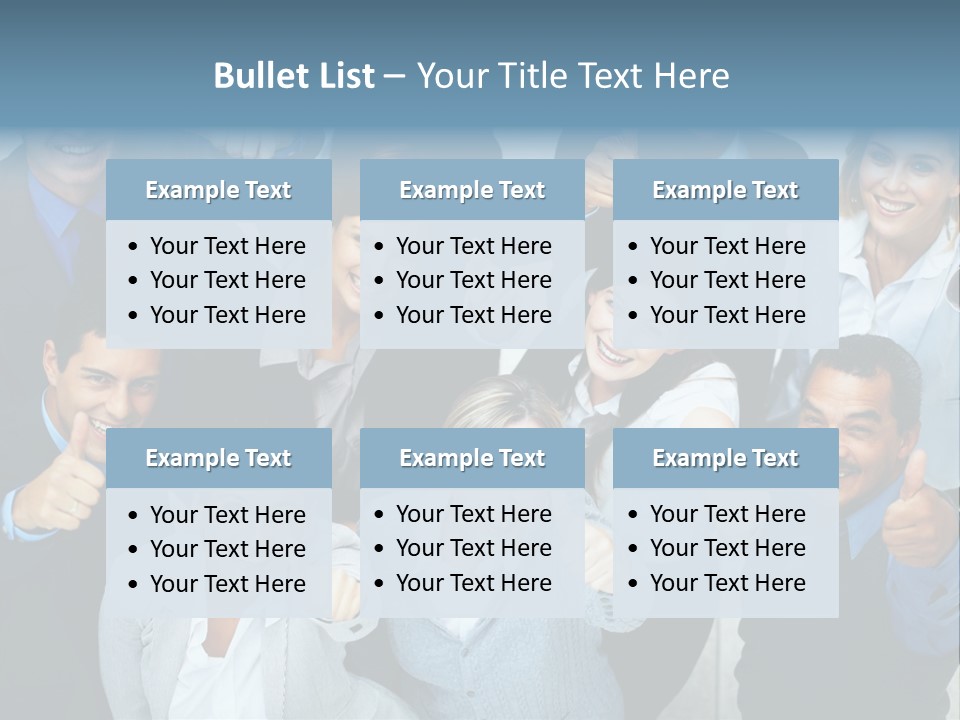 A Group Of Business People Giving Thumbs Up PowerPoint Template