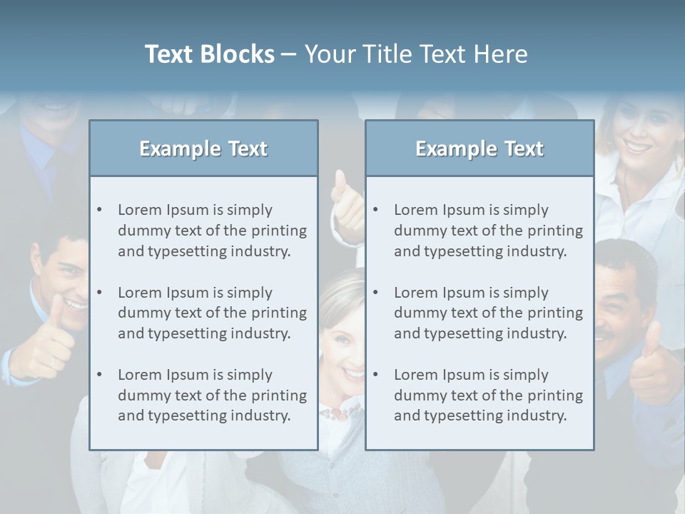 A Group Of Business People Giving Thumbs Up PowerPoint Template