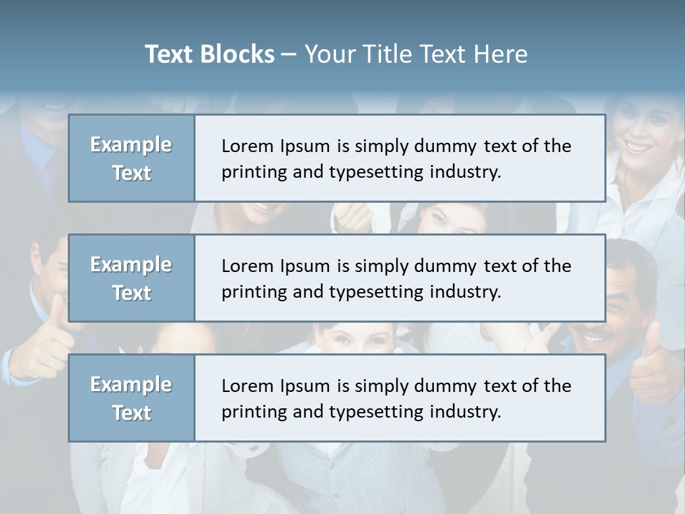 A Group Of Business People Giving Thumbs Up PowerPoint Template