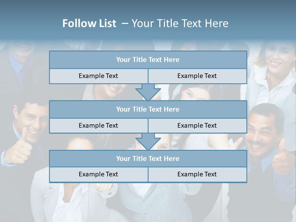 A Group Of Business People Giving Thumbs Up PowerPoint Template