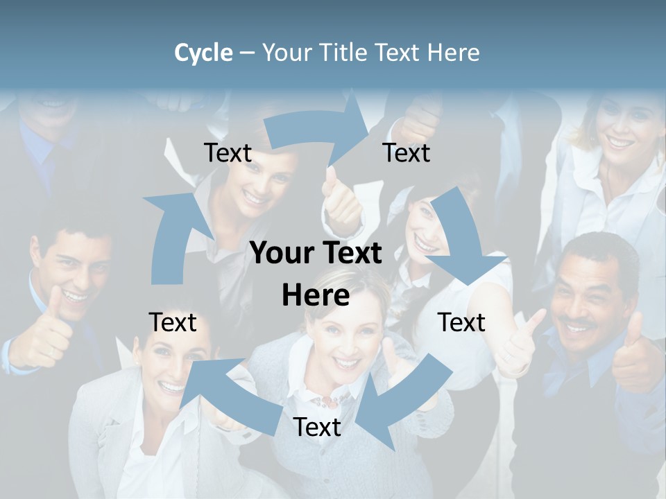 A Group Of Business People Giving Thumbs Up PowerPoint Template