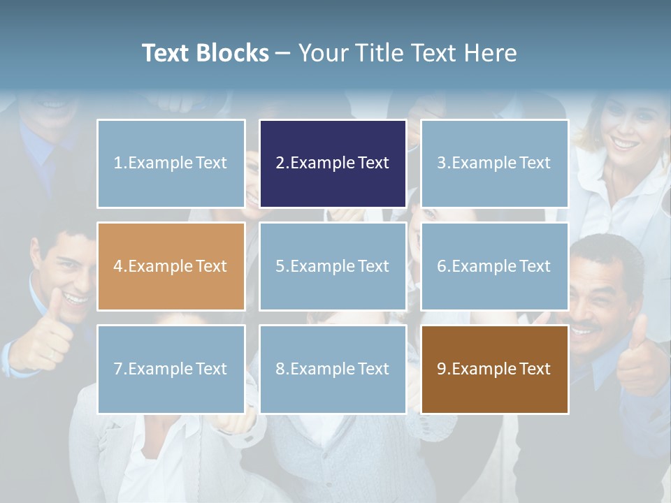A Group Of Business People Giving Thumbs Up PowerPoint Template