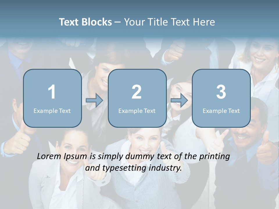 A Group Of Business People Giving Thumbs Up PowerPoint Template