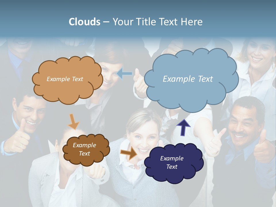 A Group Of Business People Giving Thumbs Up PowerPoint Template