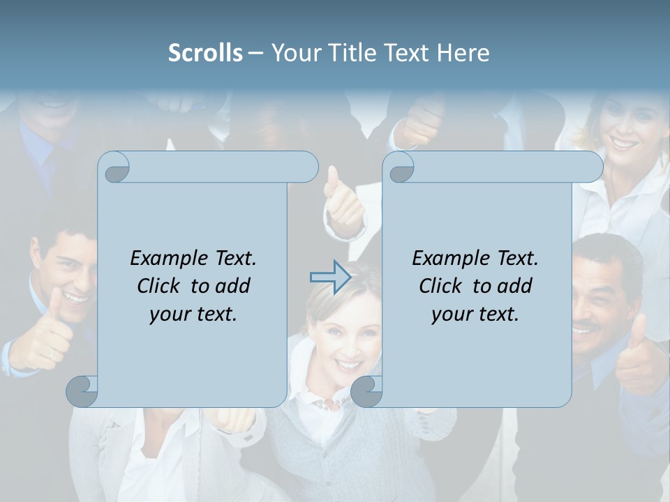 A Group Of Business People Giving Thumbs Up PowerPoint Template
