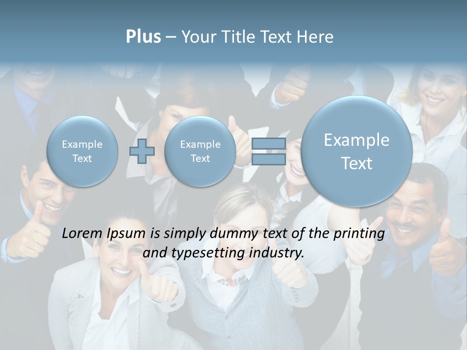 A Group Of Business People Giving Thumbs Up PowerPoint Template