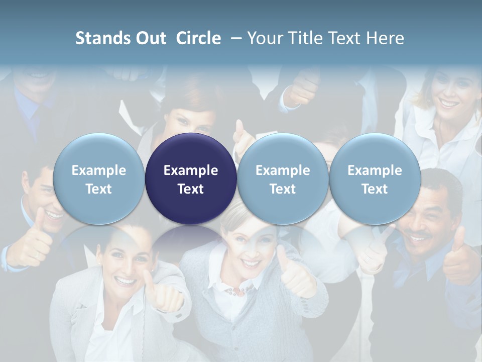 A Group Of Business People Giving Thumbs Up PowerPoint Template