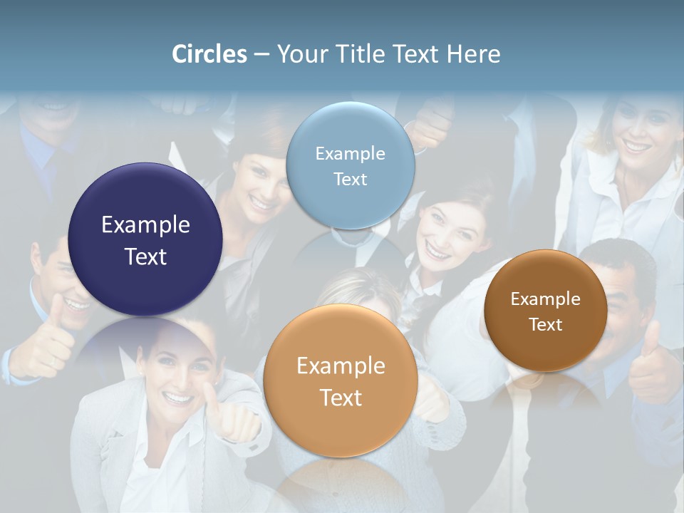 A Group Of Business People Giving Thumbs Up PowerPoint Template