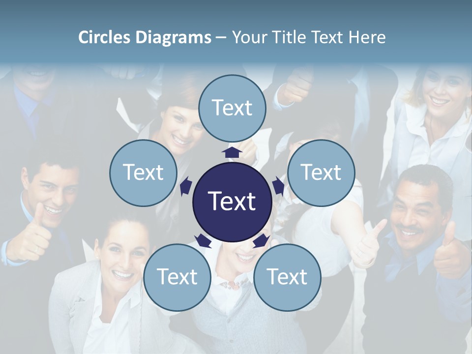 A Group Of Business People Giving Thumbs Up PowerPoint Template