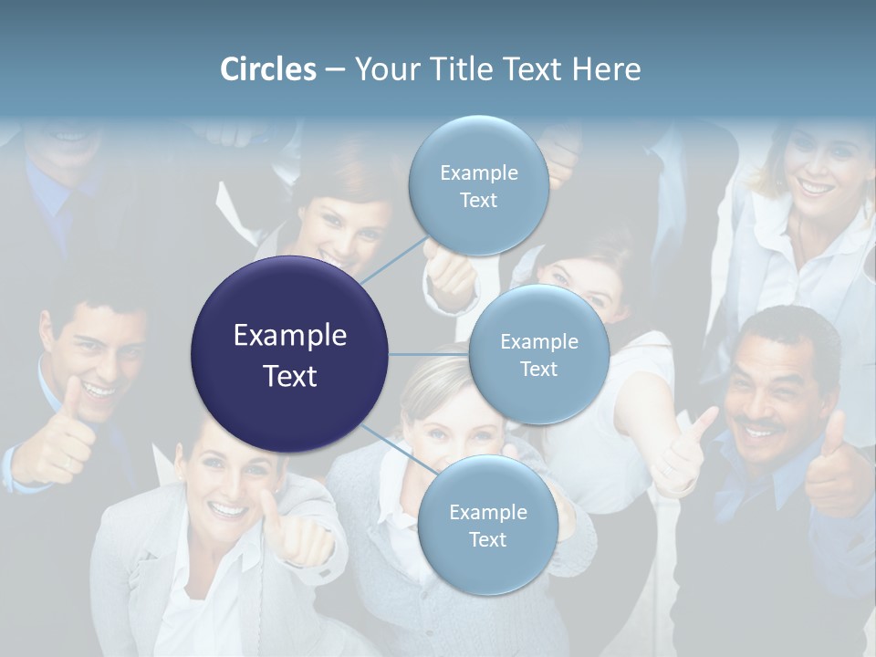 A Group Of Business People Giving Thumbs Up PowerPoint Template