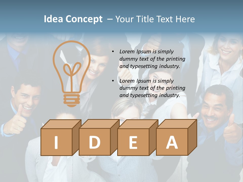 A Group Of Business People Giving Thumbs Up PowerPoint Template