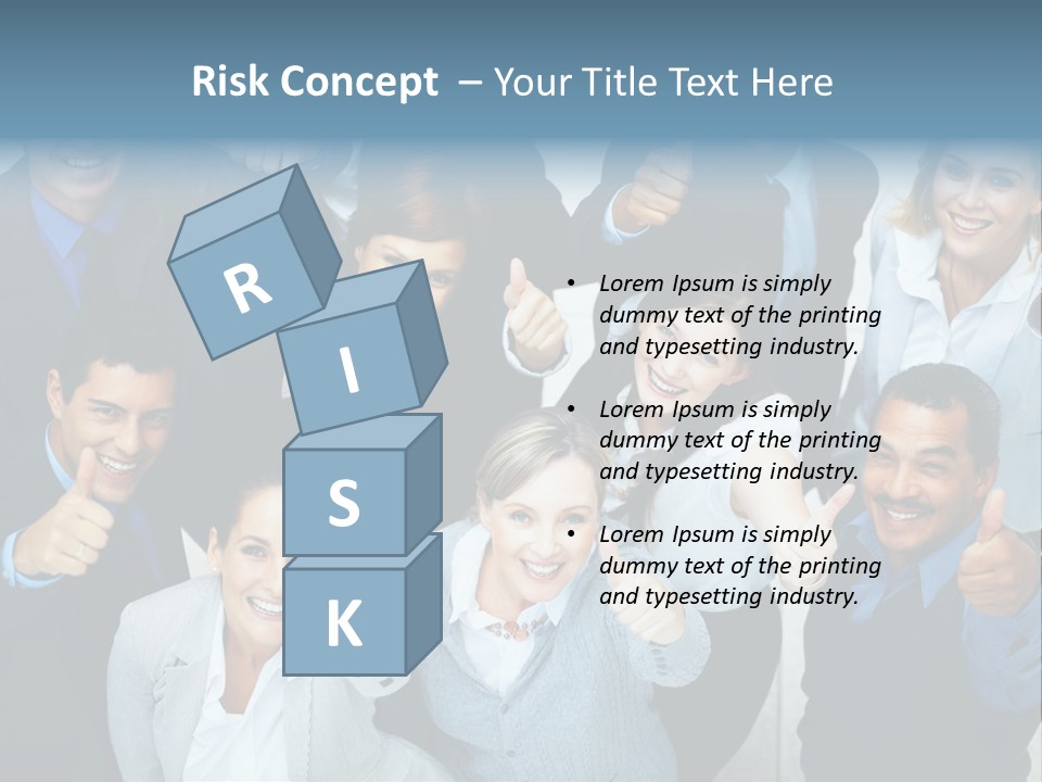 A Group Of Business People Giving Thumbs Up PowerPoint Template