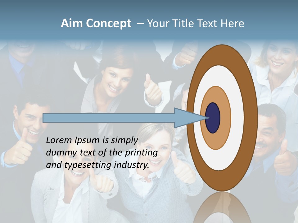 A Group Of Business People Giving Thumbs Up PowerPoint Template