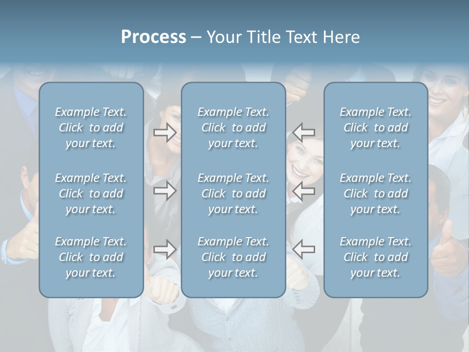 A Group Of Business People Giving Thumbs Up PowerPoint Template