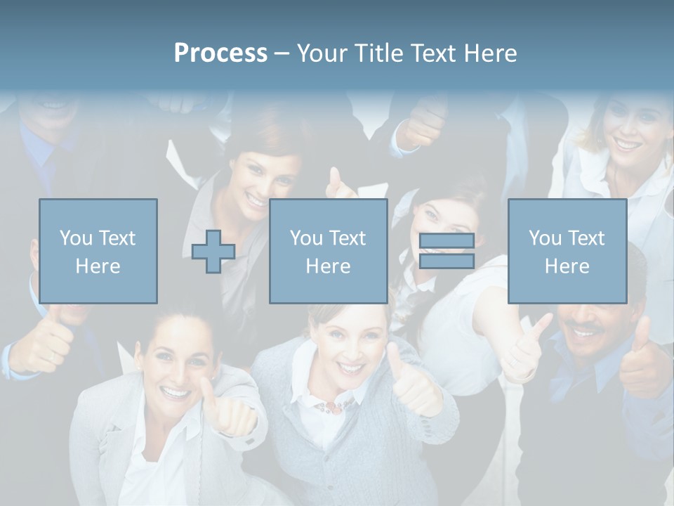 A Group Of Business People Giving Thumbs Up PowerPoint Template