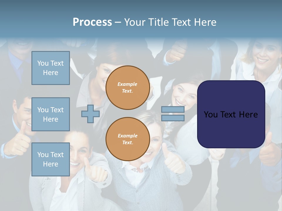 A Group Of Business People Giving Thumbs Up PowerPoint Template