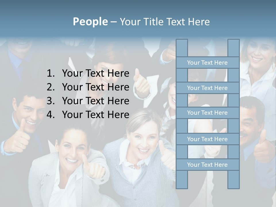 A Group Of Business People Giving Thumbs Up PowerPoint Template