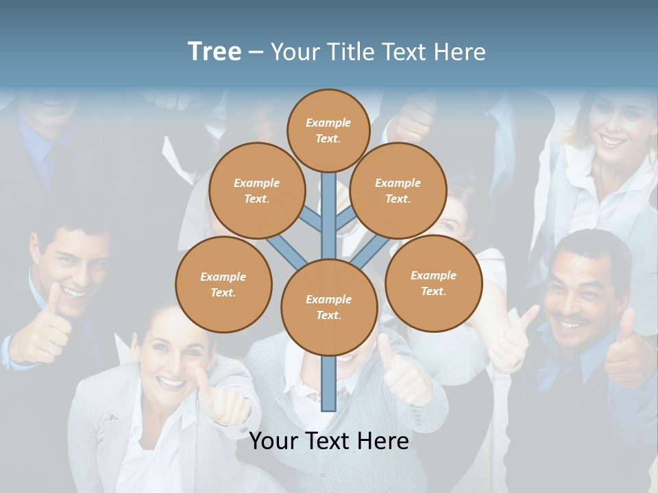 A Group Of Business People Giving Thumbs Up PowerPoint Template