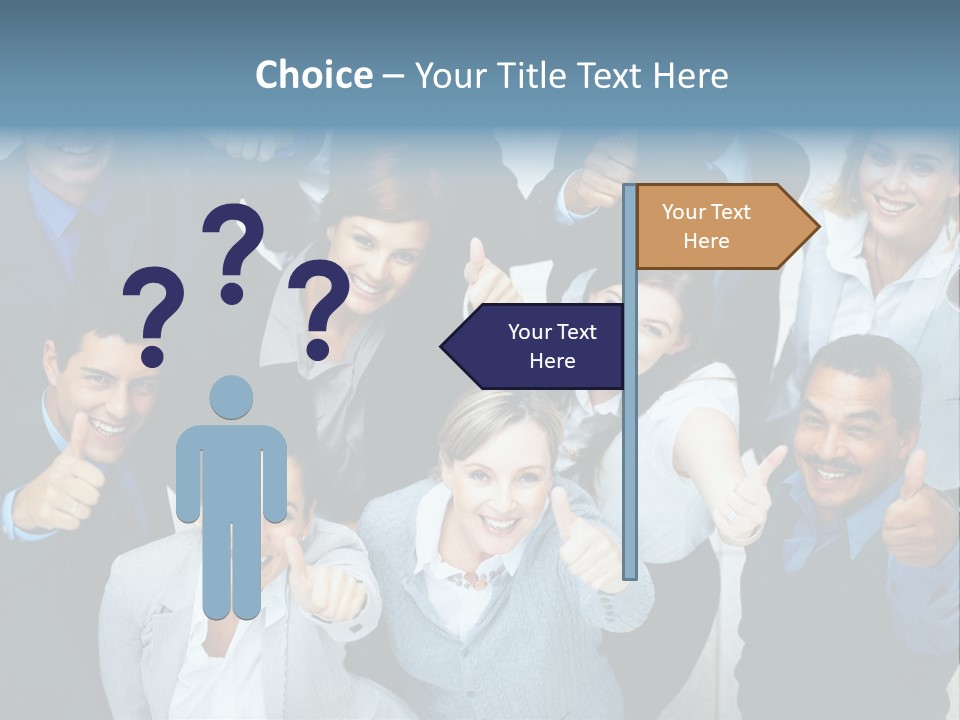 A Group Of Business People Giving Thumbs Up PowerPoint Template