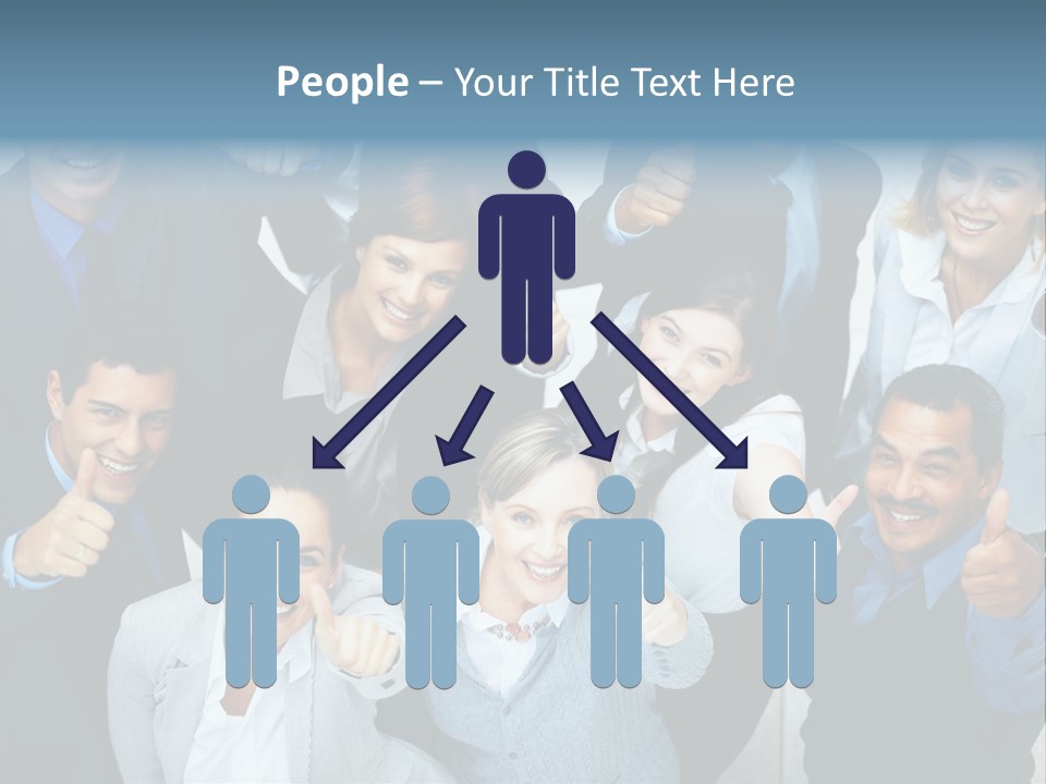 A Group Of Business People Giving Thumbs Up PowerPoint Template