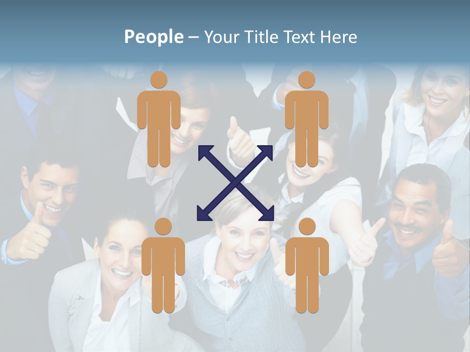 A Group Of Business People Giving Thumbs Up PowerPoint Template