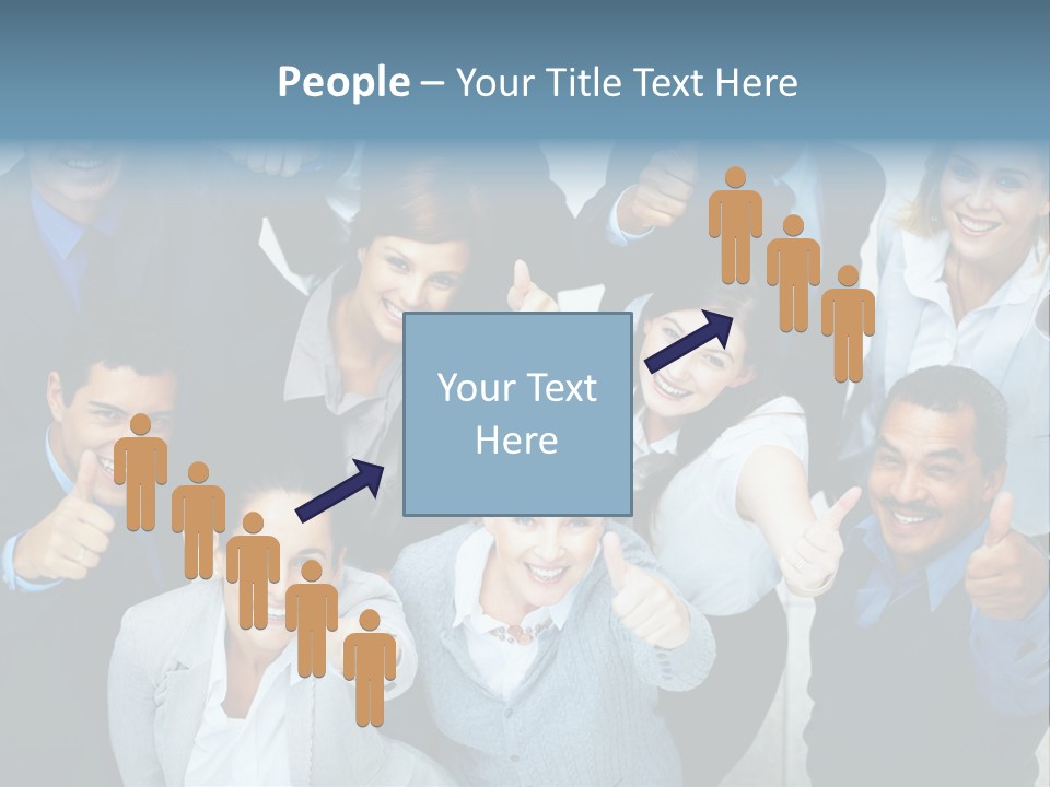 A Group Of Business People Giving Thumbs Up PowerPoint Template