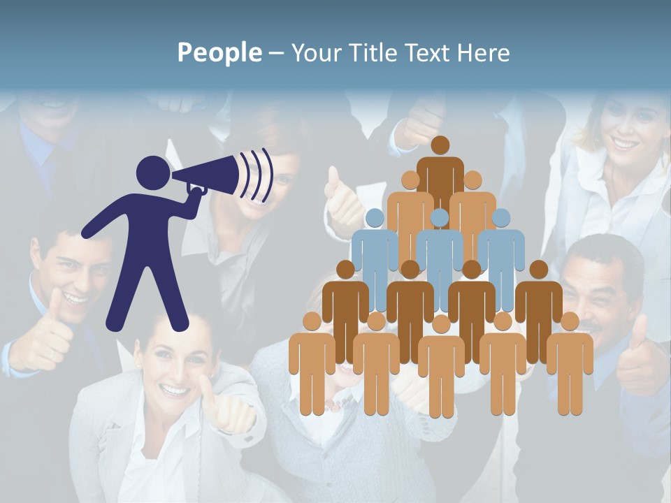 A Group Of Business People Giving Thumbs Up PowerPoint Template