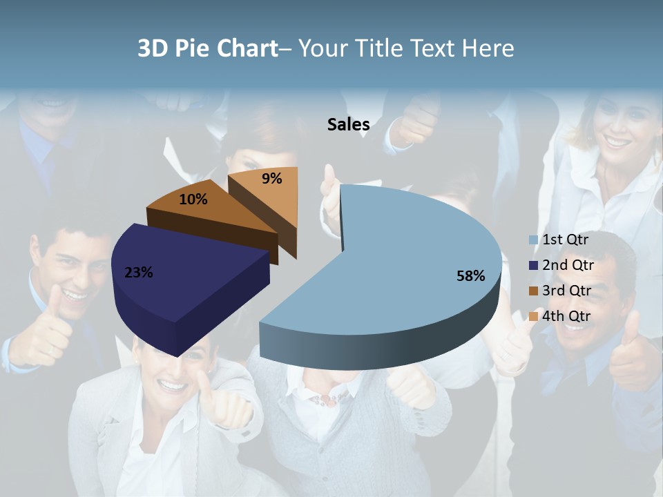 A Group Of Business People Giving Thumbs Up PowerPoint Template