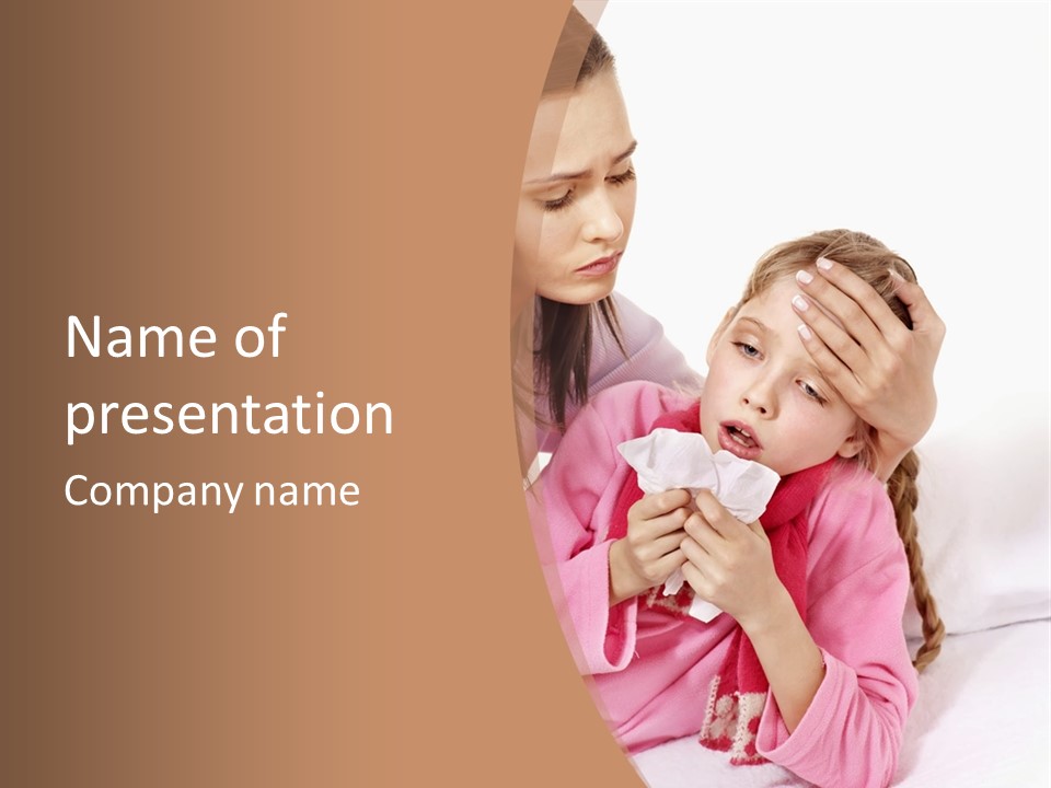 Little Girl Girl Pain PowerPoint Template