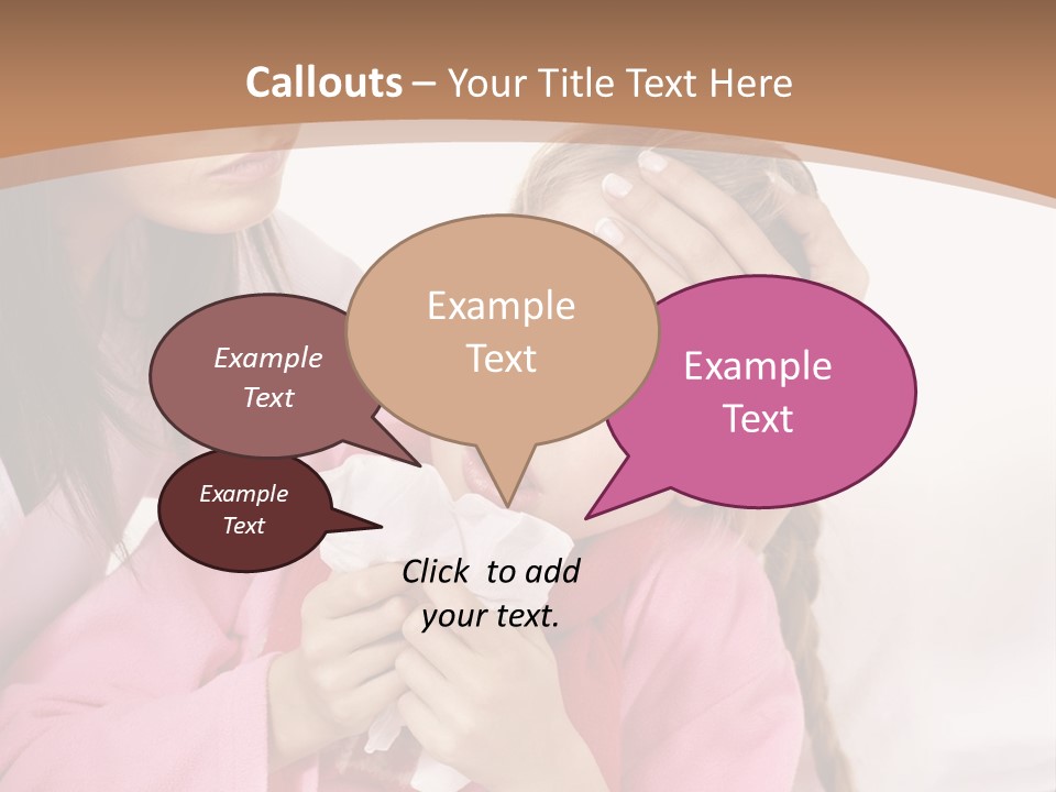 Little Girl Girl Pain PowerPoint Template