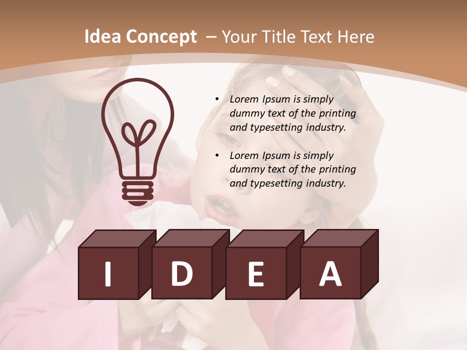 Little Girl Girl Pain PowerPoint Template