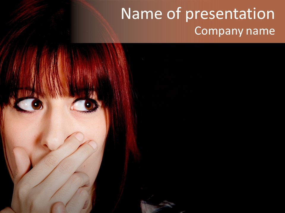 Girl Dark Scared PowerPoint Template