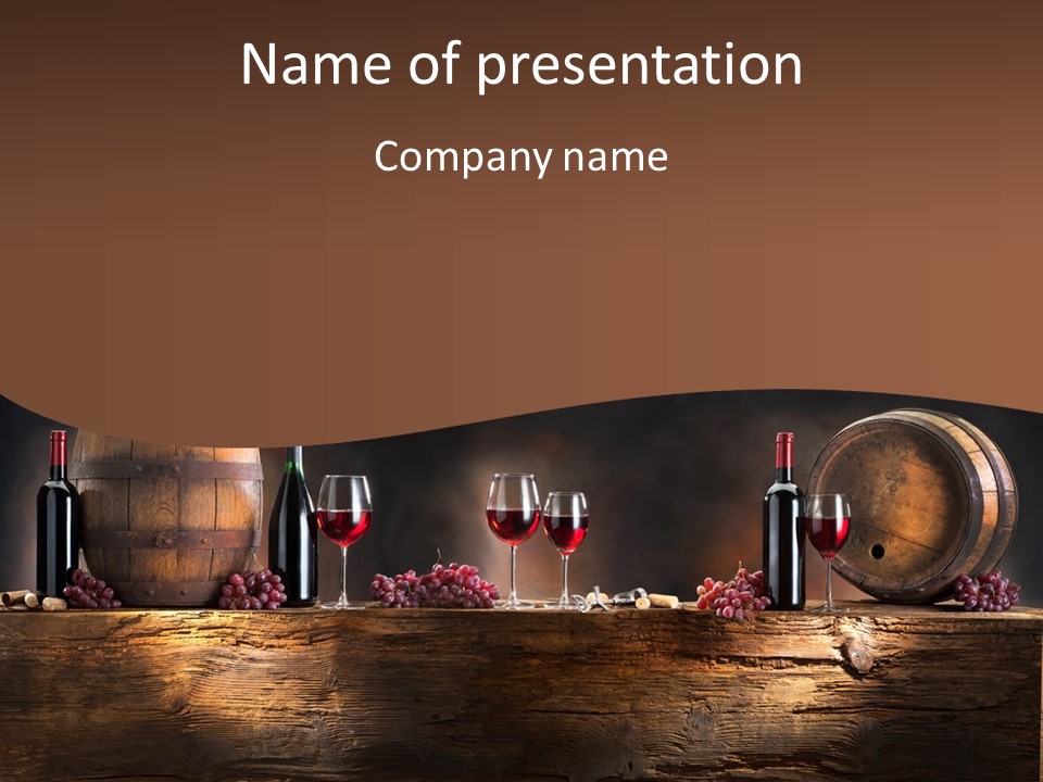 Cold Bunch Wine PowerPoint Template