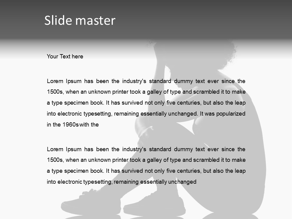 A Woman Sitting On The Ground With Her Hand On Her Head PowerPoint Template