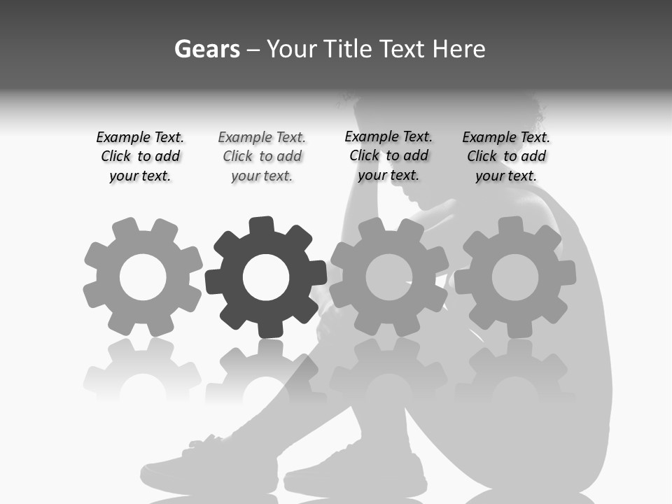 A Woman Sitting On The Ground With Her Hand On Her Head PowerPoint Template