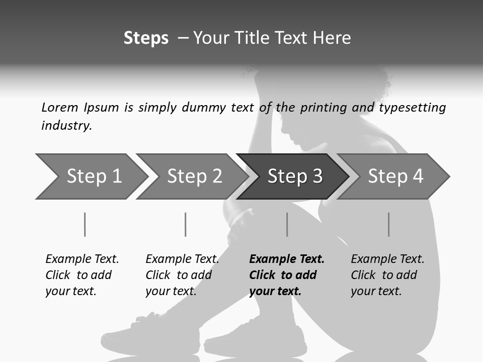 A Woman Sitting On The Ground With Her Hand On Her Head PowerPoint Template