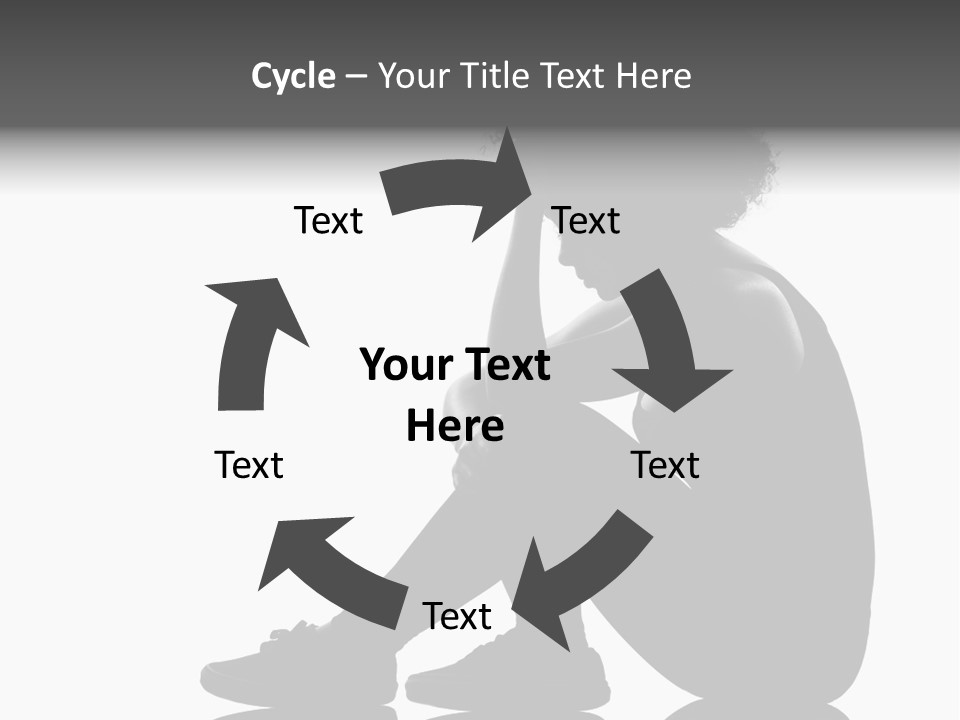 A Woman Sitting On The Ground With Her Hand On Her Head PowerPoint Template