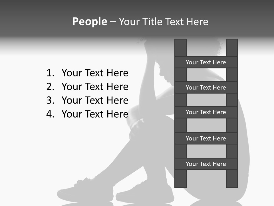 A Woman Sitting On The Ground With Her Hand On Her Head PowerPoint Template